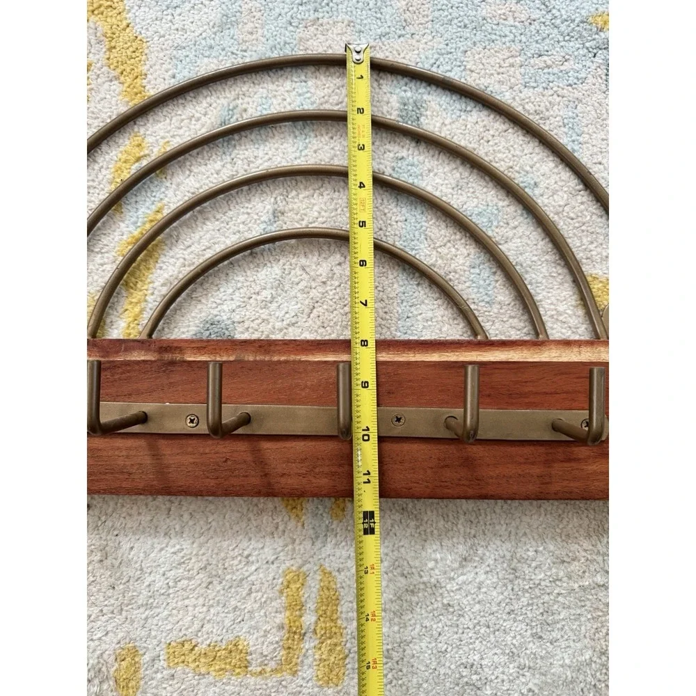 Rainbow Coat And Key Rack Natural Wood Handmade Made In India